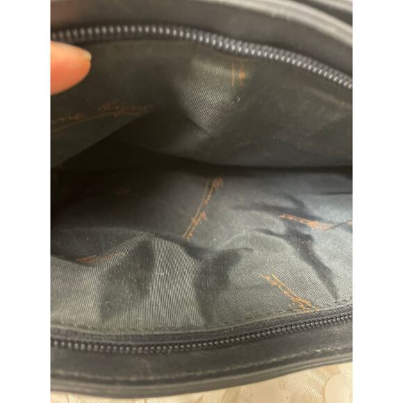 Vintage Etienne Aigner Clutch or Crossbody Navy Leather Minimalist Bag Y2K - Picture 5 of 7